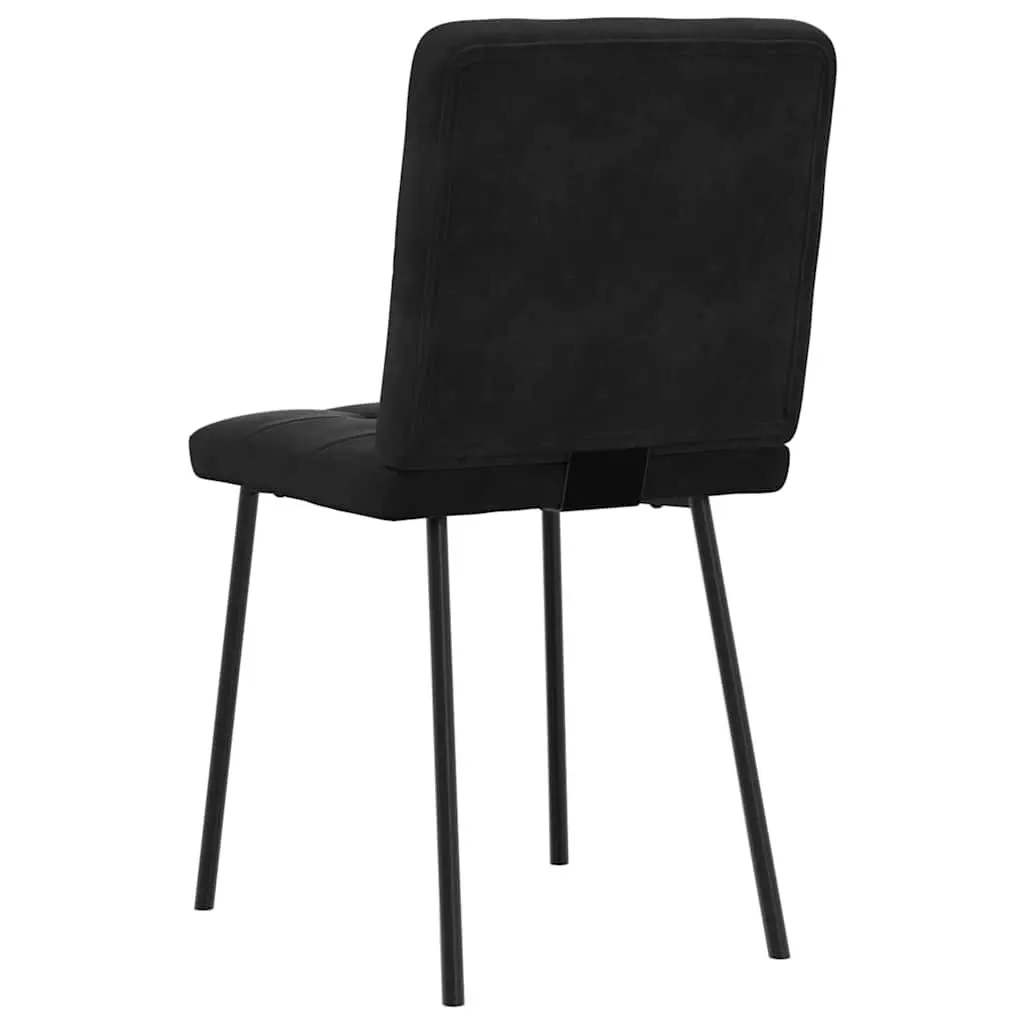 Dining Chairs Black Velvet Foam Padded Seat Set of 2