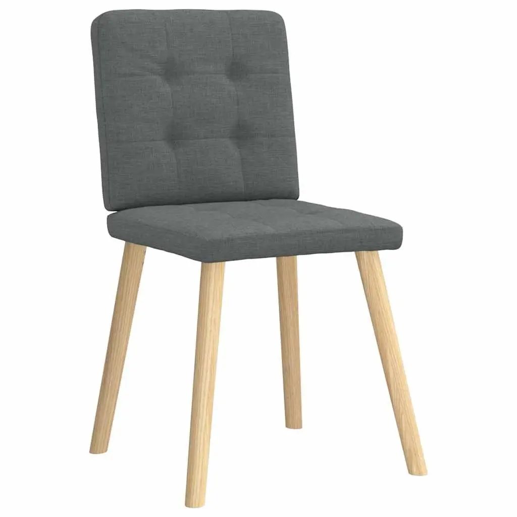 Dining Chairs Grey Fabric 2 Piece Soft Upholstered Seating Furniture Set