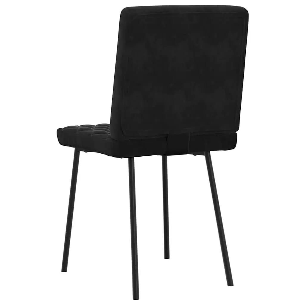 Dining Chairs Black Velvet 2 Piece Soft Upholstery Sturdy Frame
