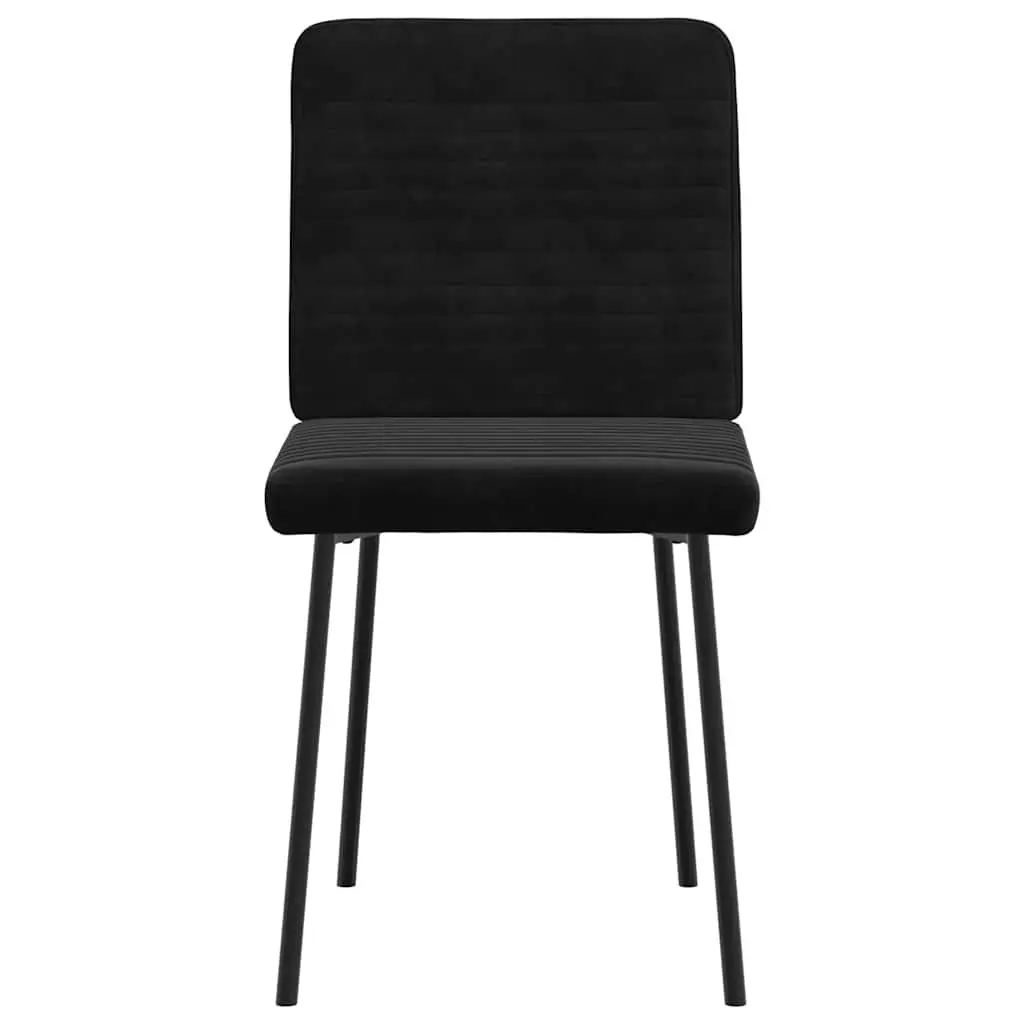 Dining Chairs Black Velvet Foam Padded Seat 2 Piece Metal and Wood Frame