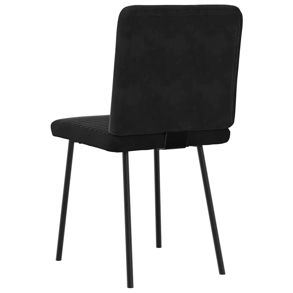 Dining Chairs Black Velvet Foam Padded Seat 2 Piece Metal and Wood Frame