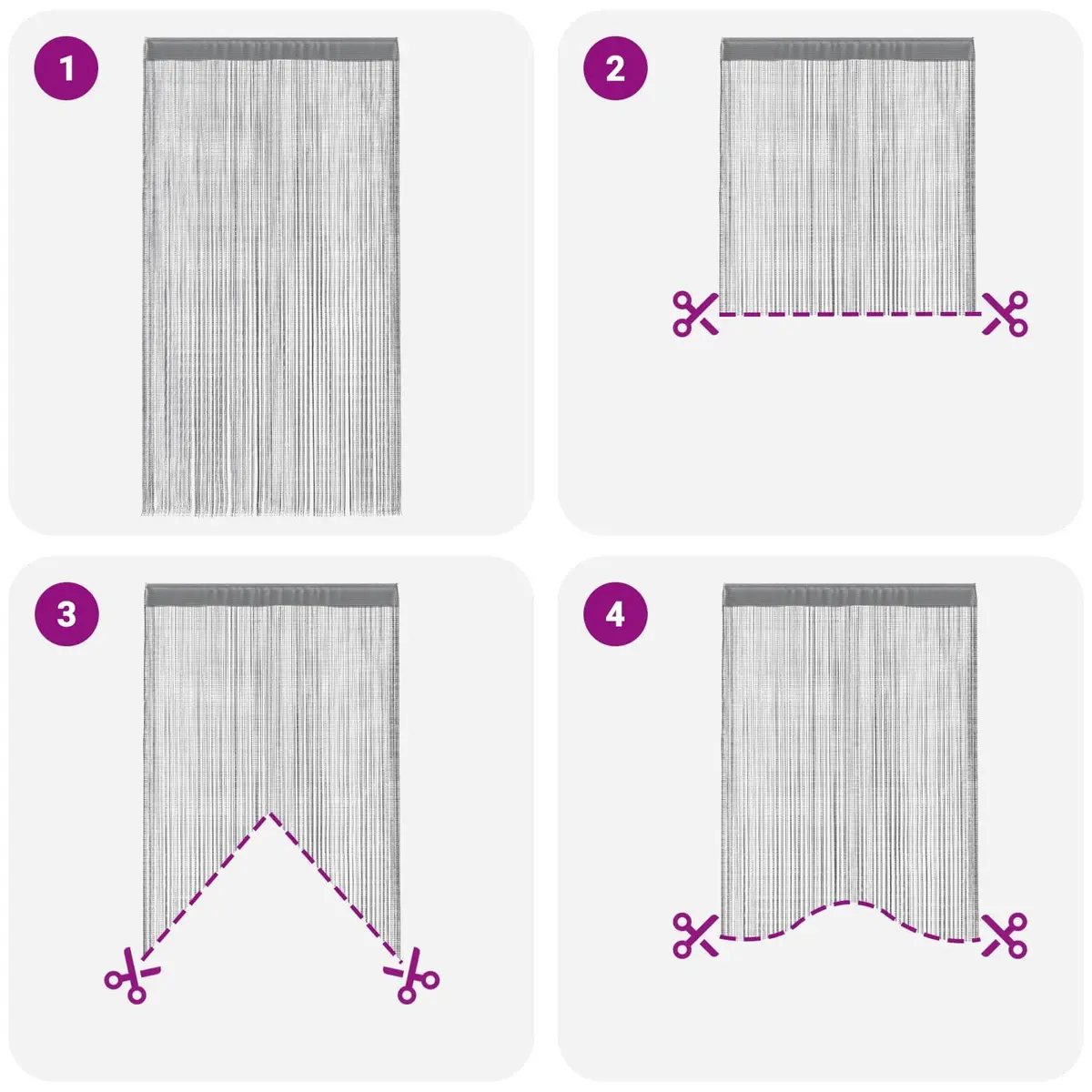 String Curtains Anthracite 140x250 cm 2 pcs Durable Polyester Room Divider