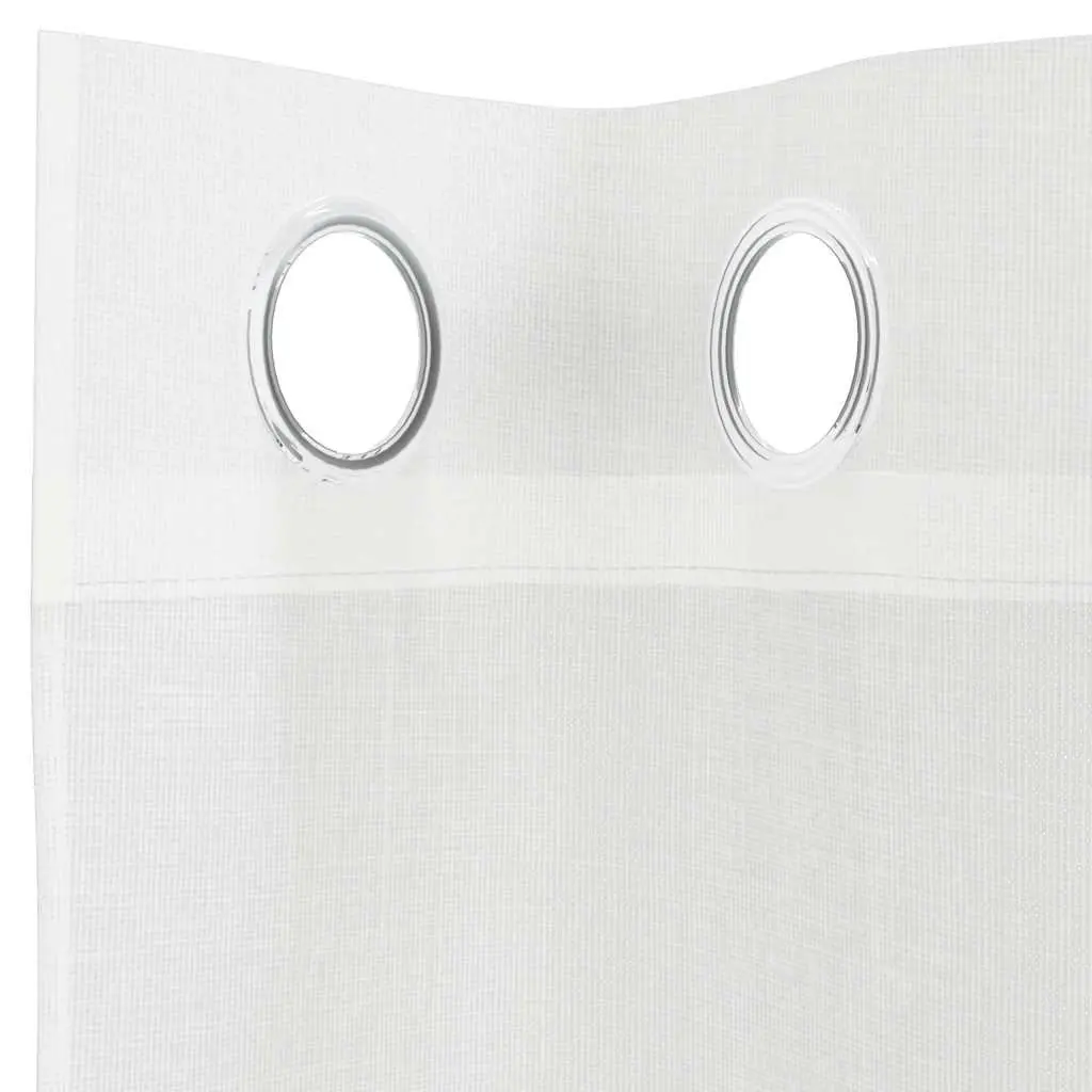 Voile Curtains White 2 pcs Semi-Transparent Grommet Top Panels