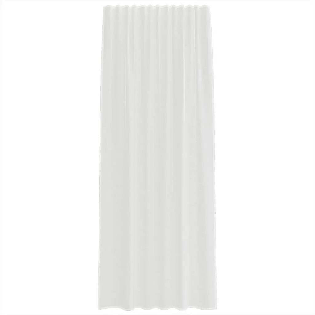 Voile Curtains White 2 Piece Sheer Net Window Panels with Rod Pockets for Living Room