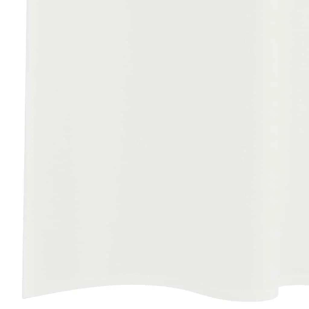 Voile Curtains White 2 Piece Sheer Net Window Panels with Rod Pockets for Living Room