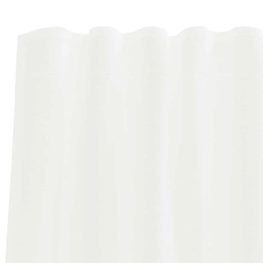Voile Curtains White 2 Piece Sheer Net Window Panels with Rod Pockets for Living Room