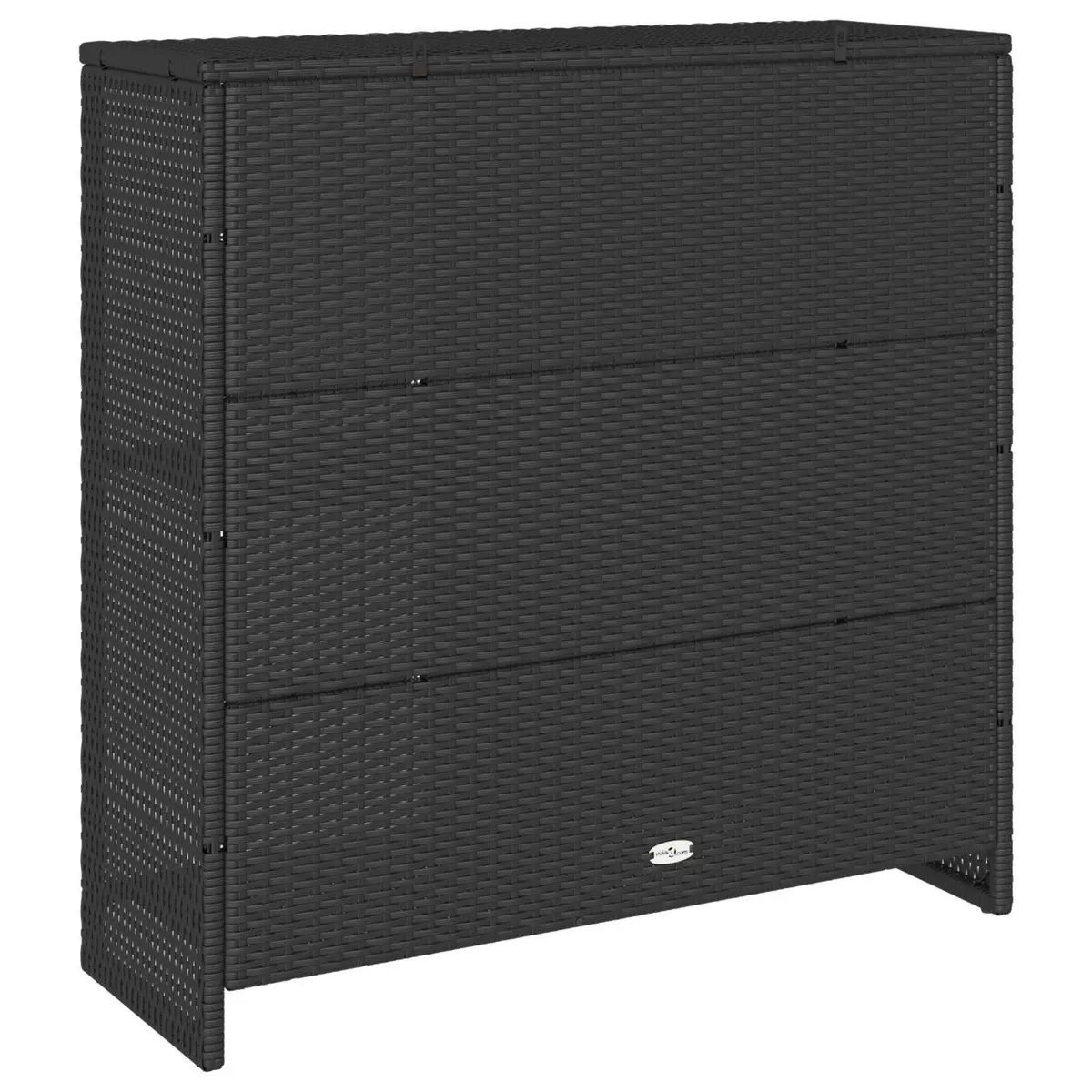 Storage Cabinet Black Rattan Rectangular Adjustable Shelves Modern Living Room Organizer