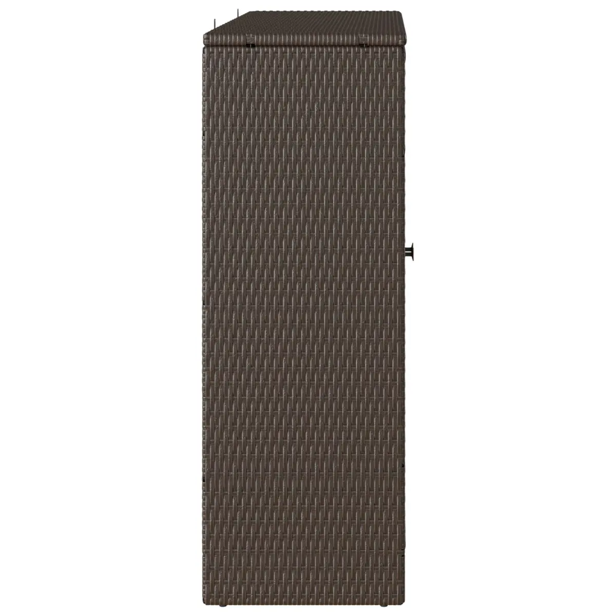 Rattan Storage Cabinet Brown Rectangular Adjustable Shelves for Living Room Furniture