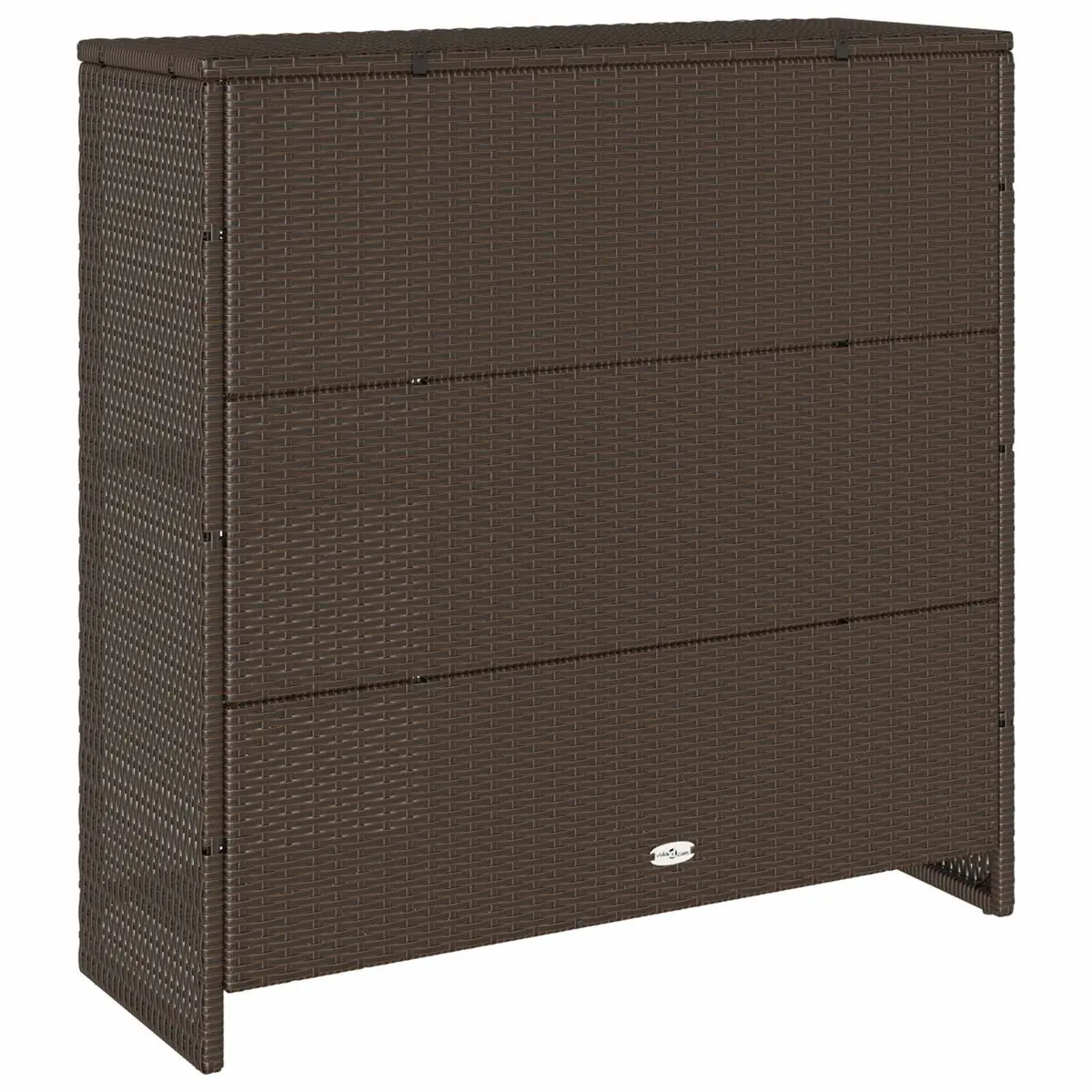 Rattan Storage Cabinet Brown Rectangular Adjustable Shelves for Living Room Furniture