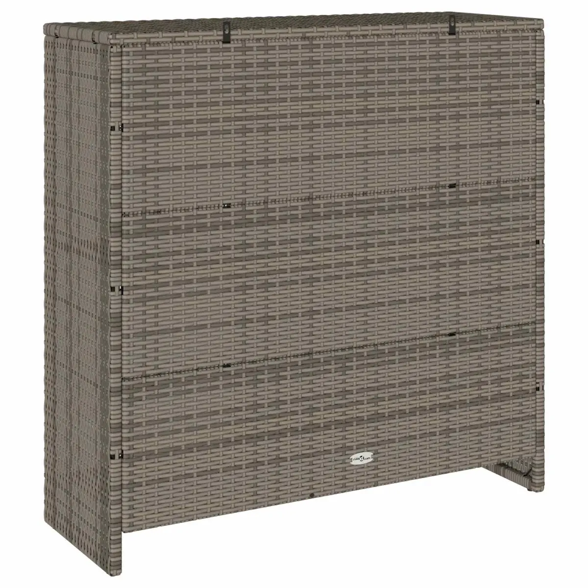 Storage Cabinet Grey Rattan Rectangular Adjustable Shelves 100x36x102cm