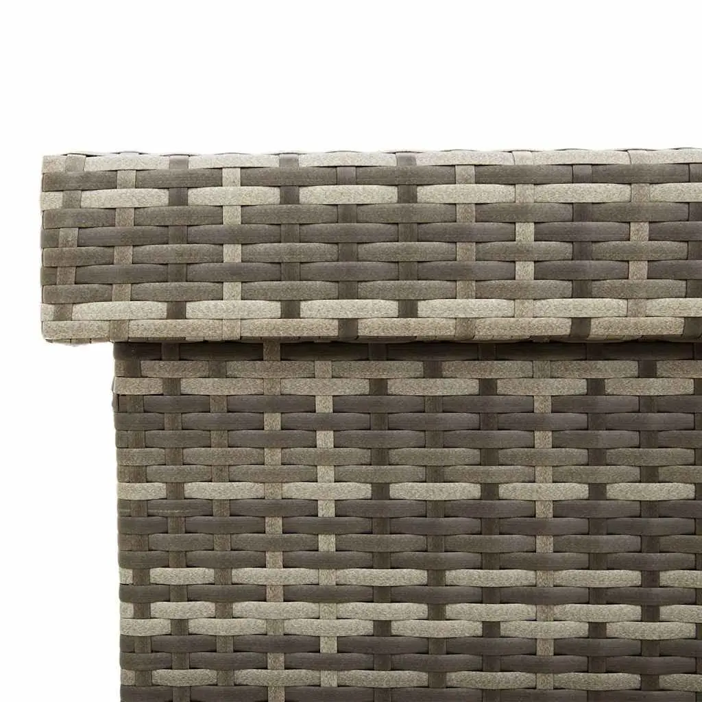Garden Storage Box with Wheels Grey Outdoor Furniture Poly Rattan Patio Deck