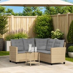 L-Shaped Garden Sofa with Cushions – Compact Design