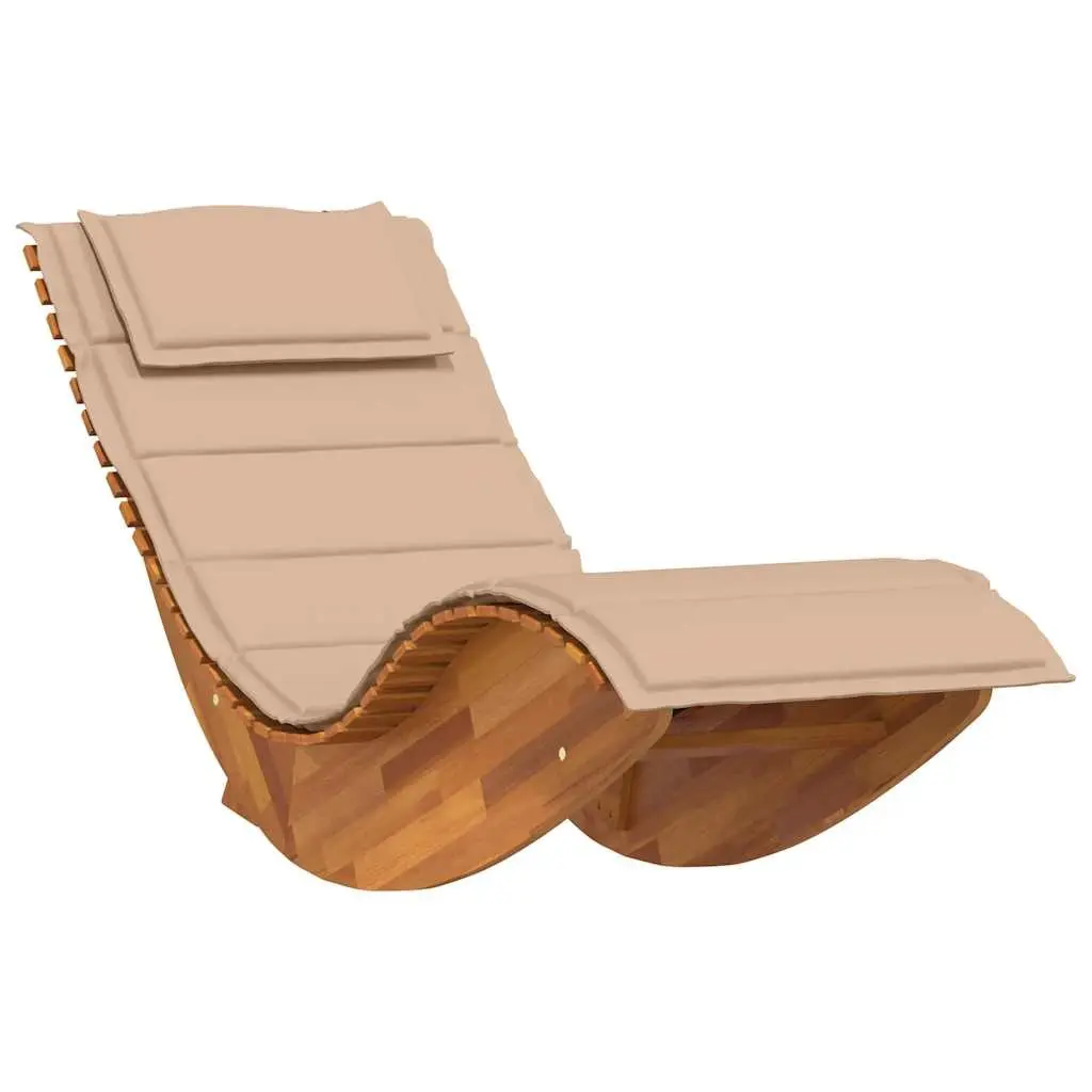 Sun Lounger Rocking Chair Garden Outdoor Wooden Seating Relaxation Patio Pool