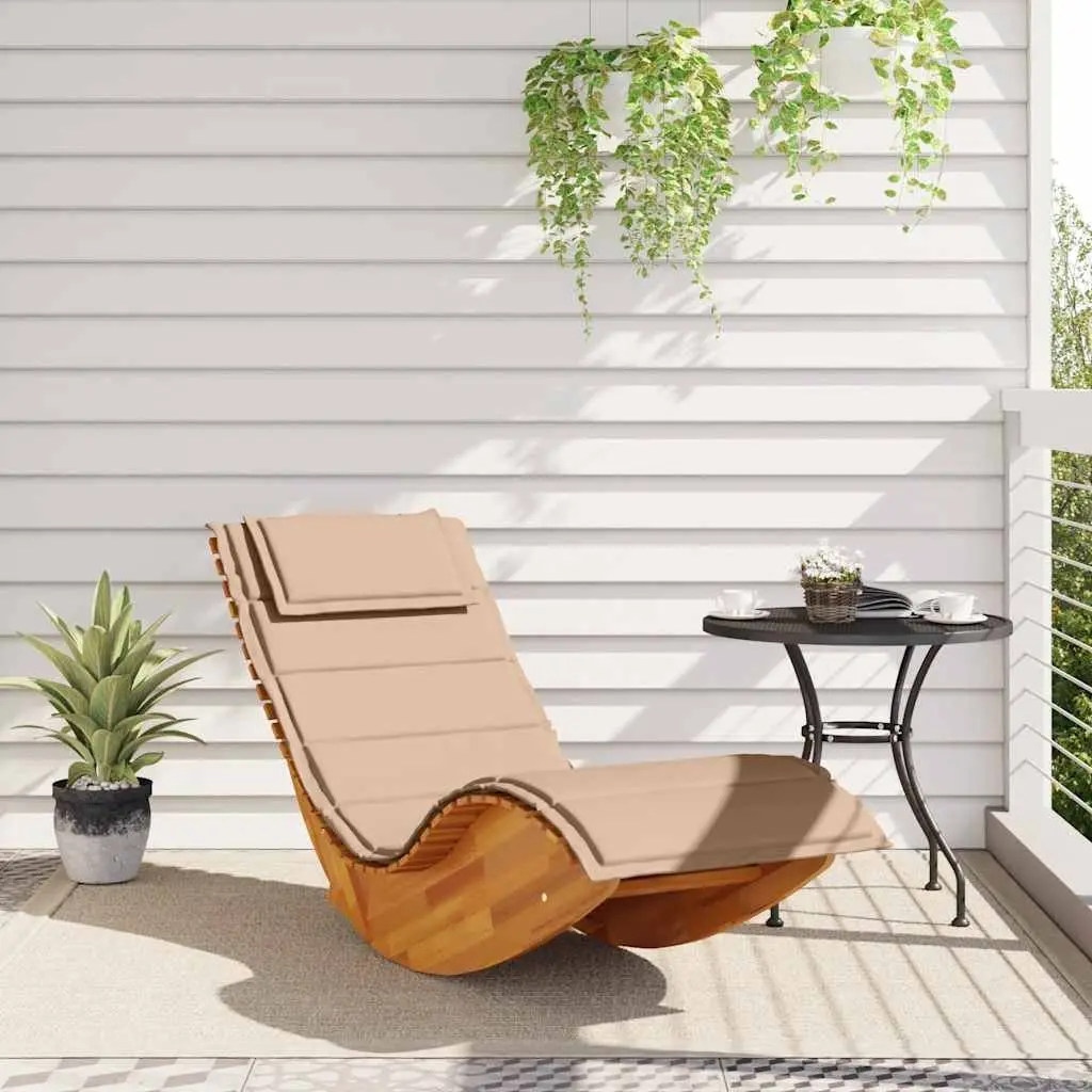 Sun Lounger Rocking Chair Garden Outdoor Wooden Seating Relaxation Patio Pool