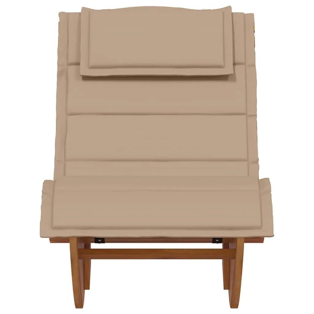 Rocking Sun Lounger Outdoor Garden Furniture Solid Wood Acacia with Cushion