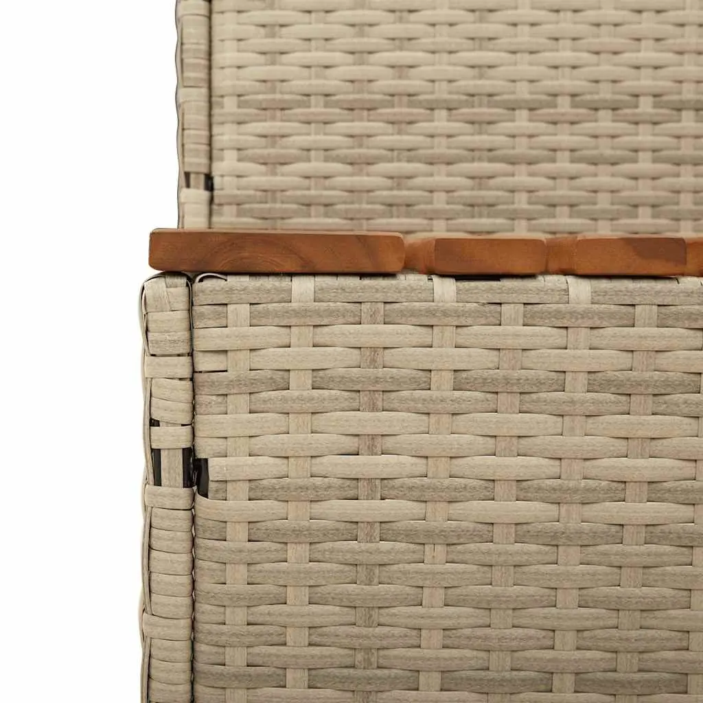 Hot Tub Step Beige 100x50x50.5 cm Poly Rattan Adjustable Feet Durable Spa Pool Entry Stool