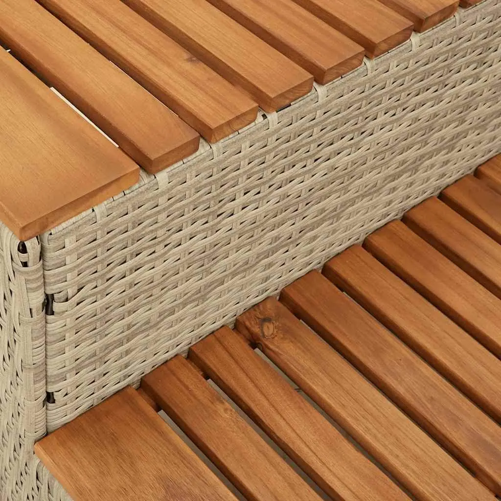 Hot Tub Step Beige 100x50x50.5 cm Poly Rattan Adjustable Feet Durable Spa Pool Entry Stool