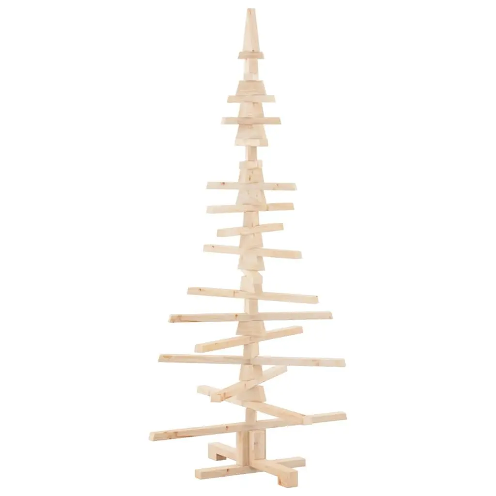 Wooden Christmas Tree Decoration Brown 150cm Solid Pine Wood Holiday Home Decor