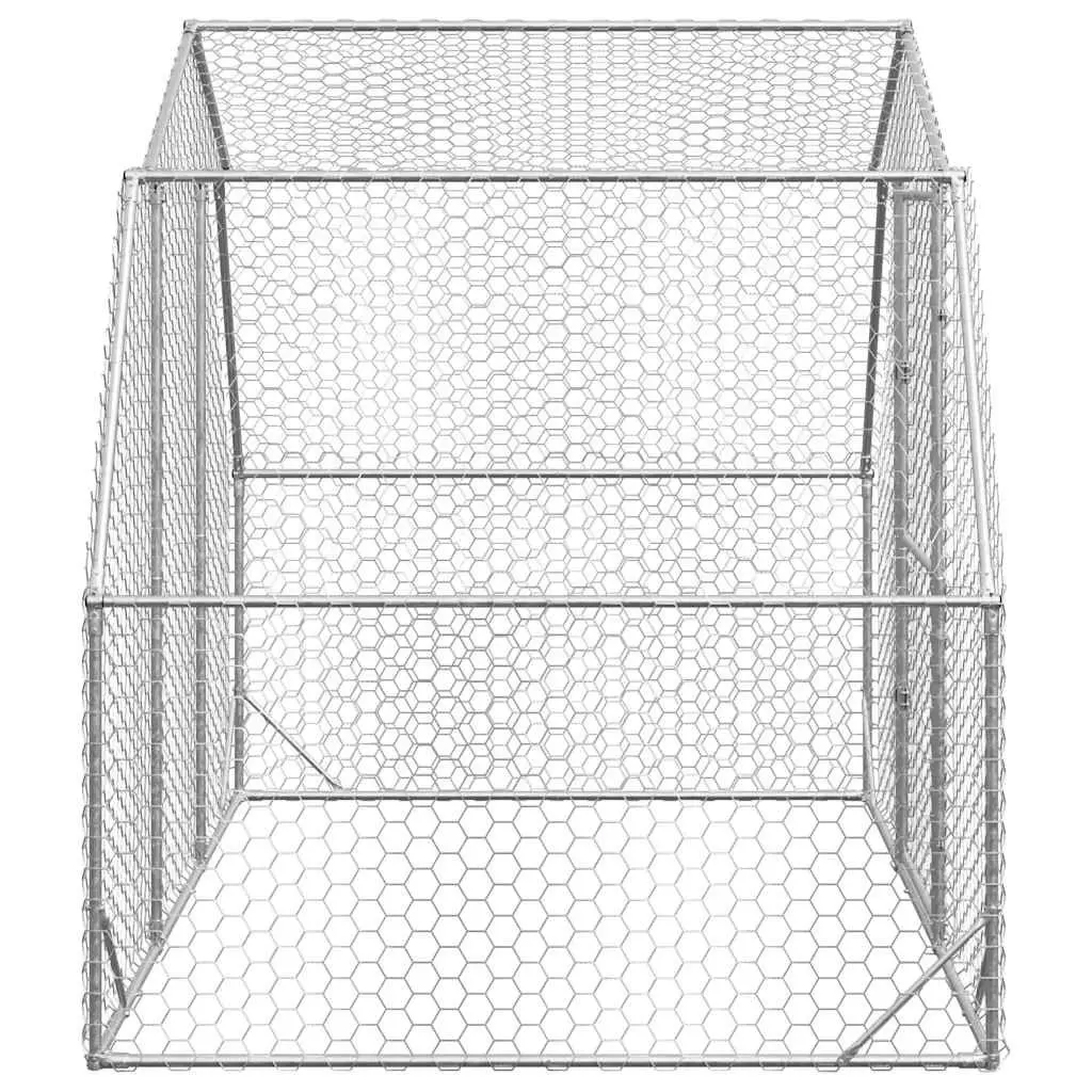 Walk-In Coop Enclosure Silver 2.5x2x2.25m Galvanised Steel Frame Hexagonal Mesh Wire