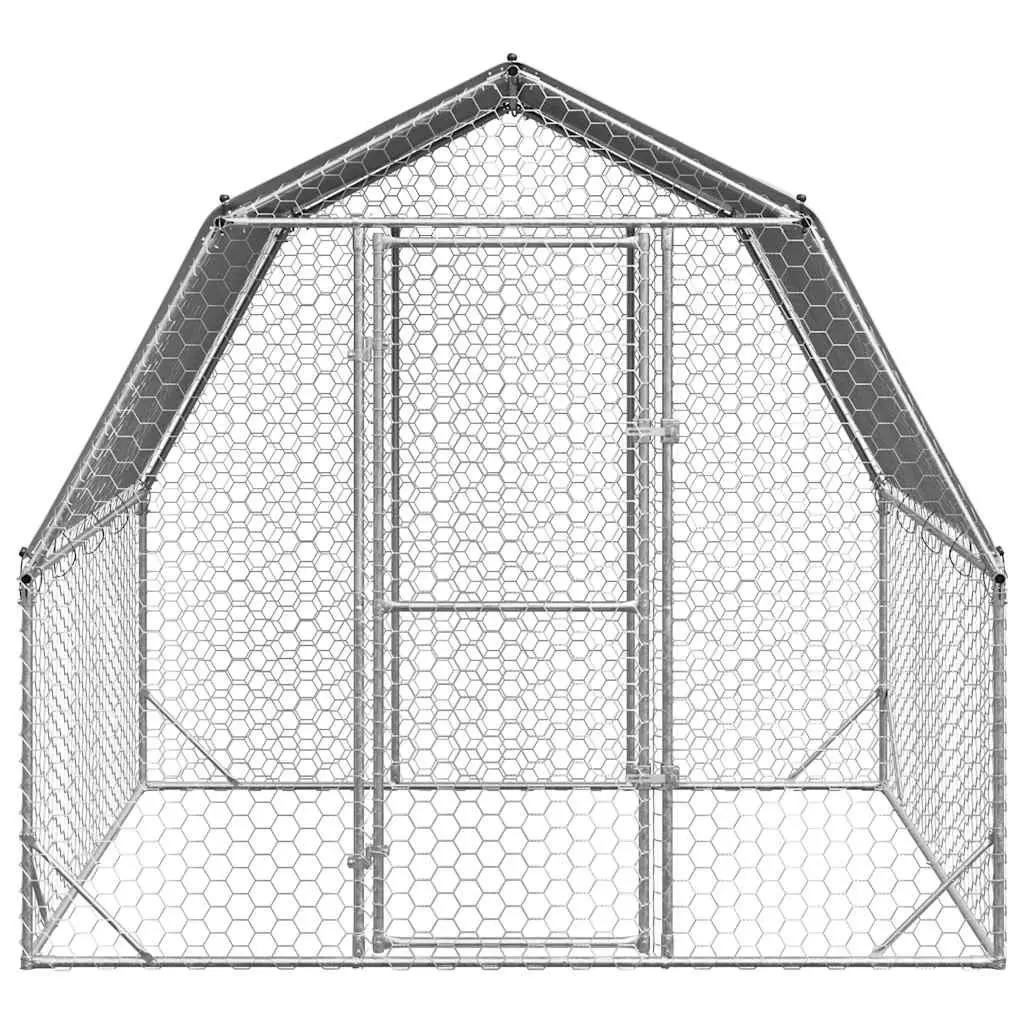 Chicken Run Silver 2.5x2x2.25m Walk-In Coop Enclosure Hexagonal Mesh
