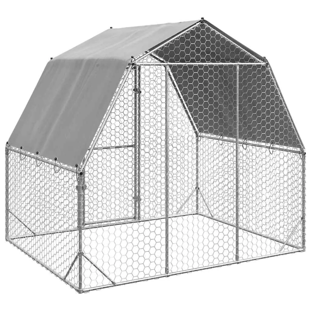 Chicken Run Silver 2.5x2x2.25m Walk-In Coop Enclosure Hexagonal Mesh
