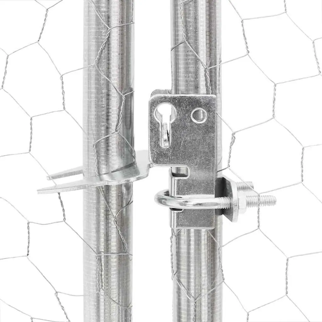 Chicken Run Silver 2.5x2x2.25m Walk-In Coop Enclosure Hexagonal Mesh