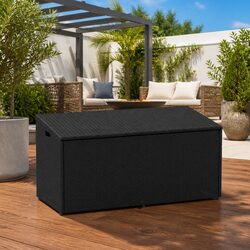 Black Outdoor Storage Box for Cushions and More