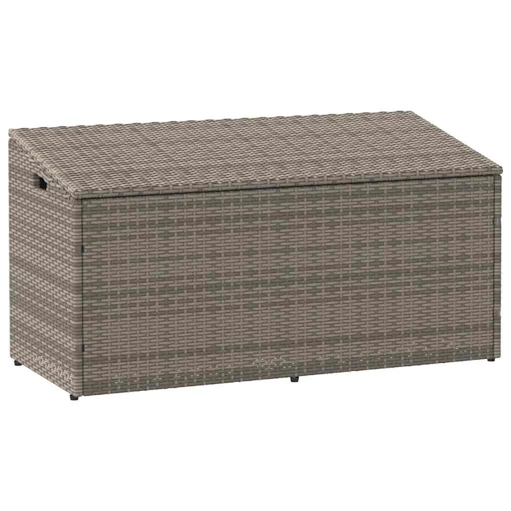Garden Storage Box Grey PE Rattan Outdoor Furniture with Gas Spring Lid and Water-Resistant Internal Storage Bag
