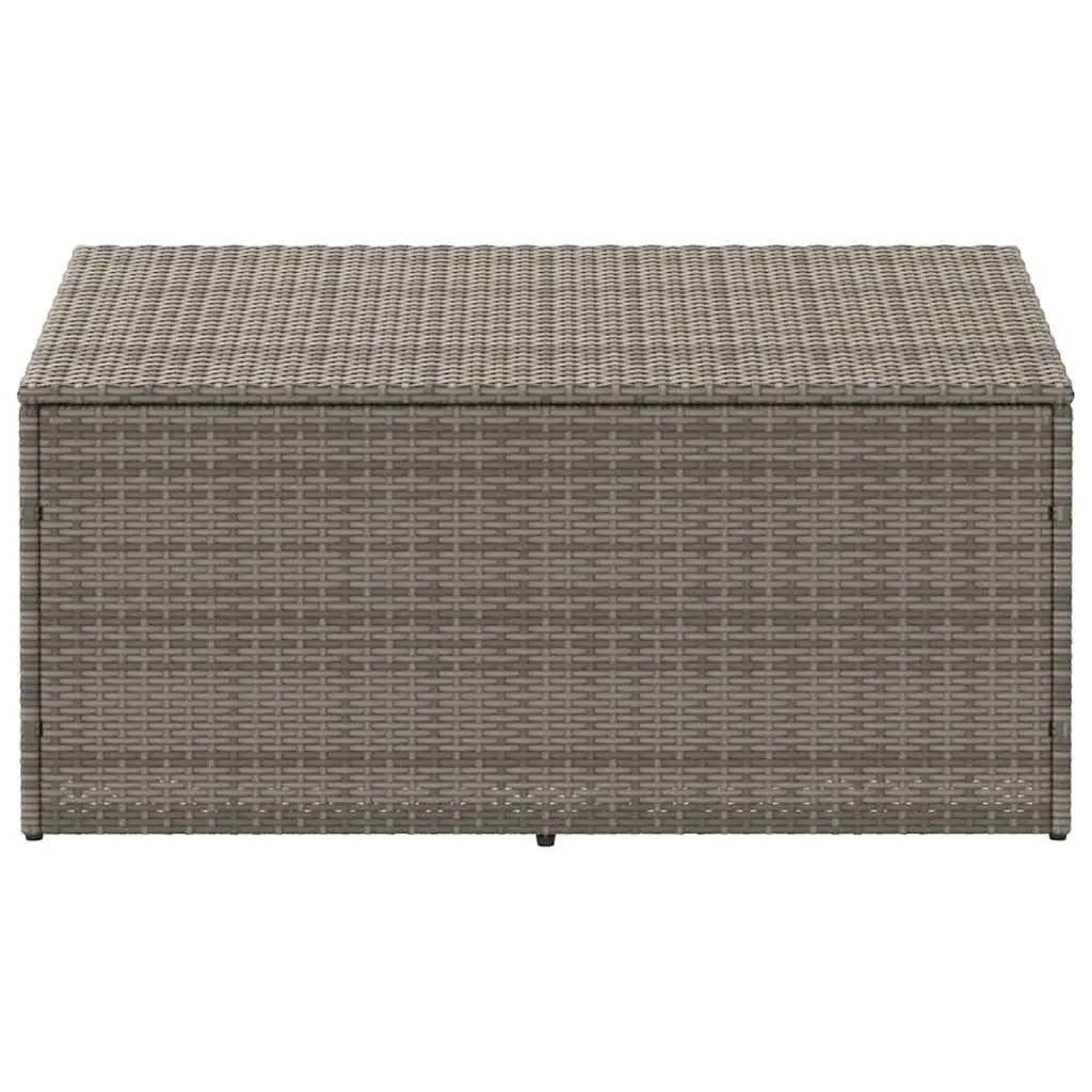 Garden Storage Box Grey PE Rattan Outdoor Furniture with Gas Spring Lid and Water-Resistant Internal Storage Bag