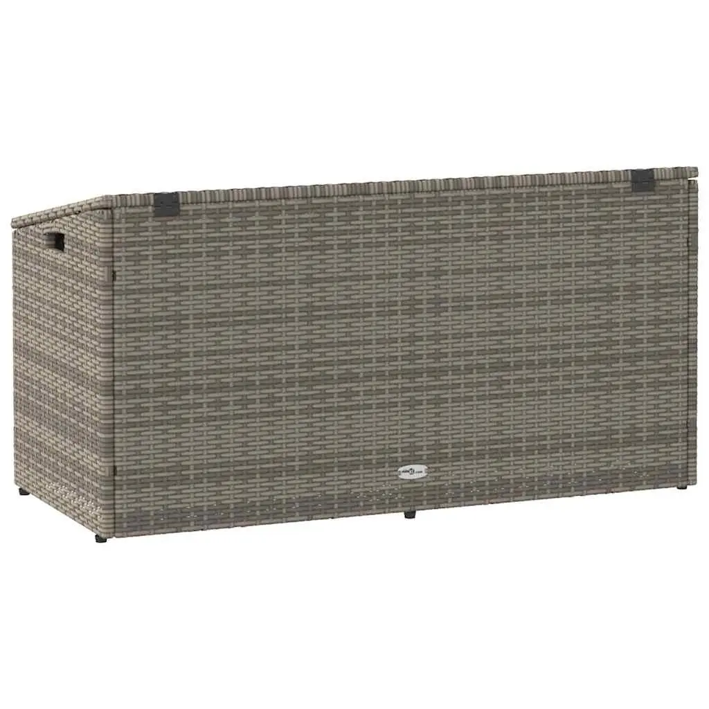 Garden Storage Box Grey PE Rattan Outdoor Furniture with Gas Spring Lid and Water-Resistant Internal Storage Bag