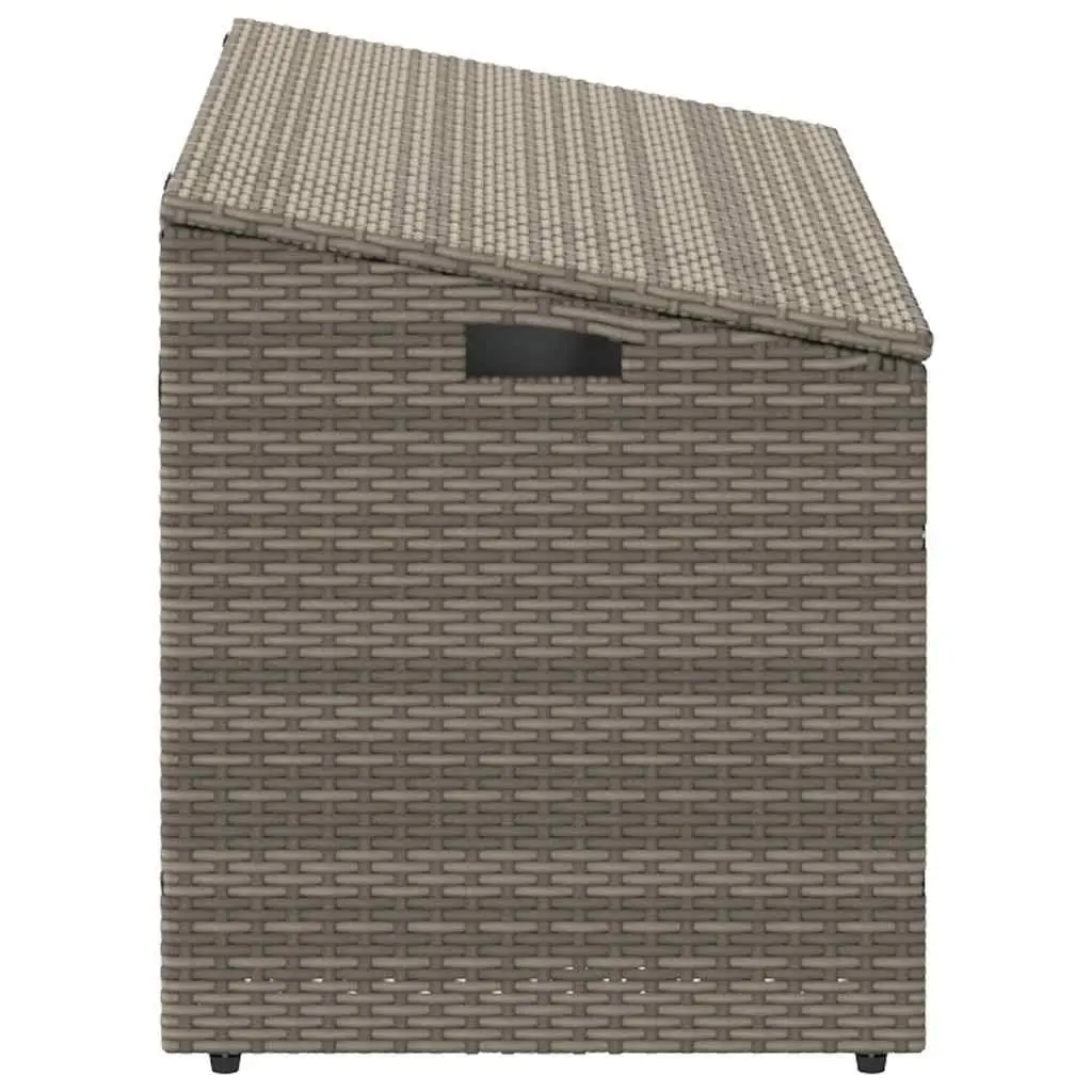 Garden Storage Box Grey PE Rattan Outdoor Furniture with Gas Spring Lid and Water-Resistant Internal Storage Bag