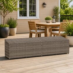 Compact and Stylish Grey Storage Box for the Outdoors