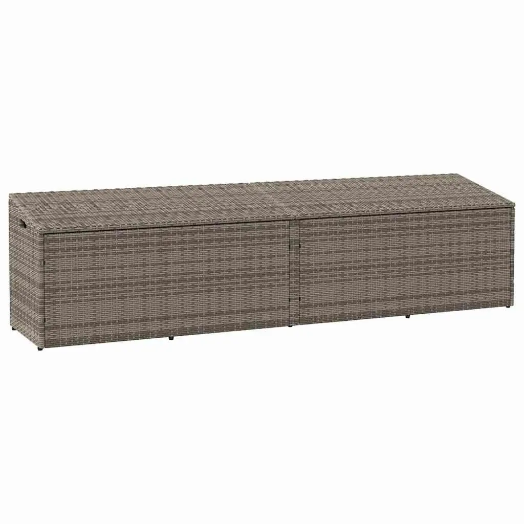 Garden Storage Box Grey Outdoor Furniture Poly Rattan Patio Deck Box