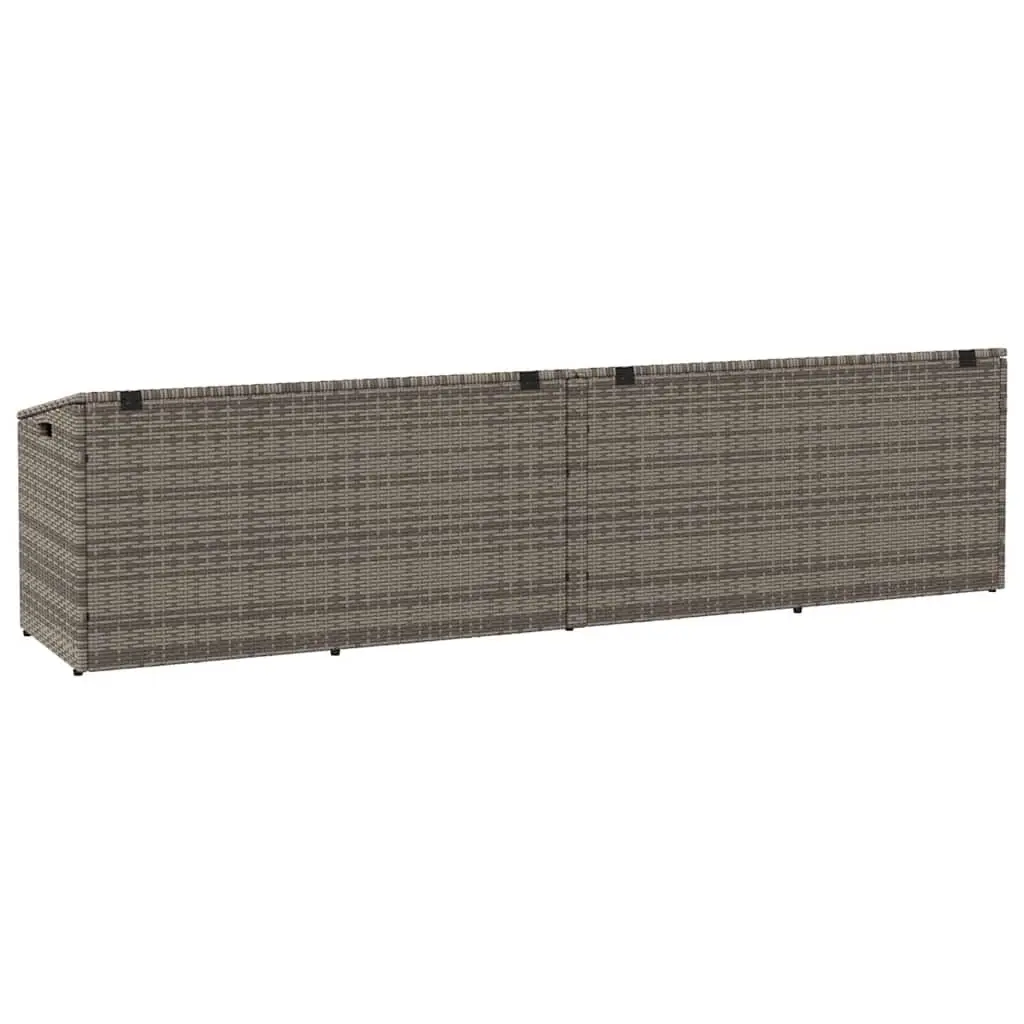 Garden Storage Box Grey Outdoor Furniture Poly Rattan Patio Deck Box