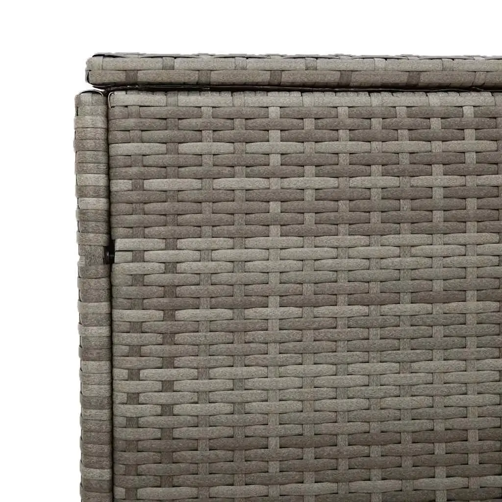 Garden Storage Box Grey Outdoor Furniture Poly Rattan Patio Deck Box