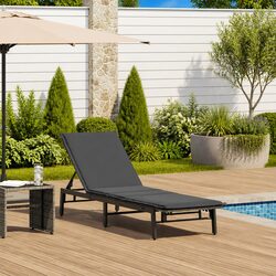 Concise and Comfortable Grey Outdoor Sun Lounger