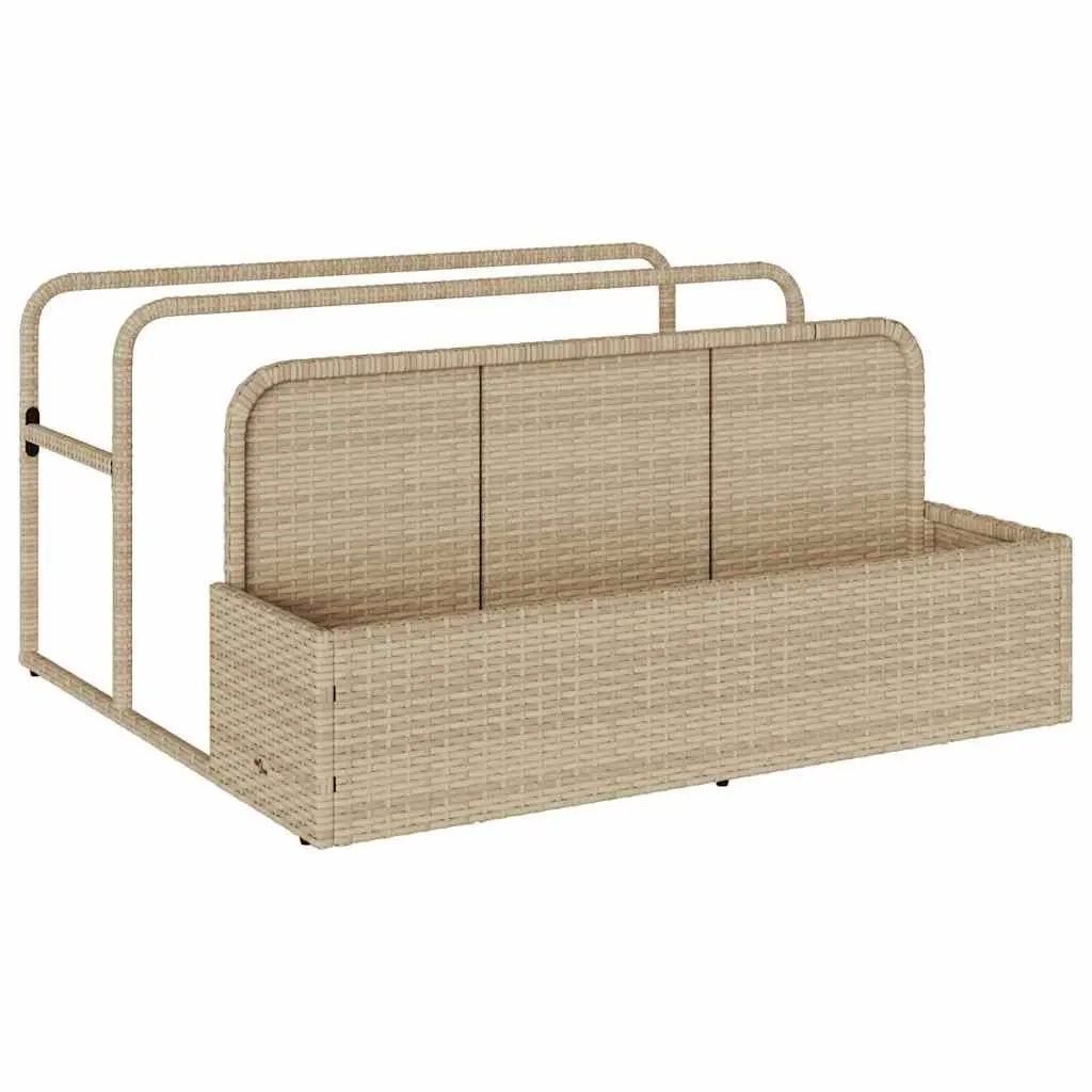 Poolside Float Storage Basket Beige Large Lightweight Organiser with Open Compartments and Rails