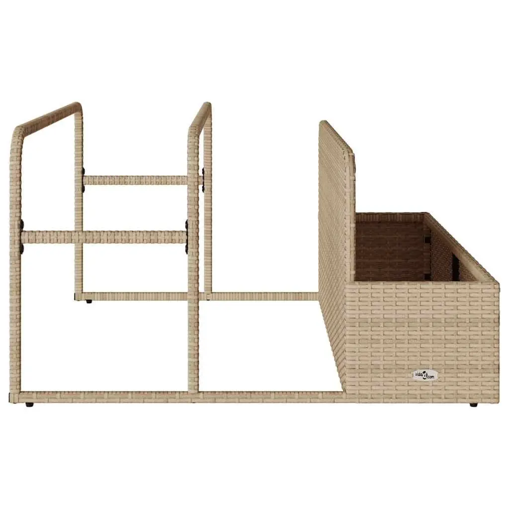 Poolside Float Storage Basket Beige Large Lightweight Organiser with Open Compartments and Rails