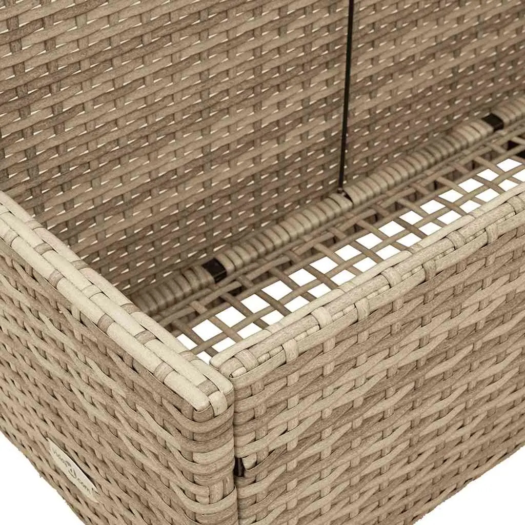 Poolside Float Storage Basket Beige Large Lightweight Organiser with Open Compartments and Rails