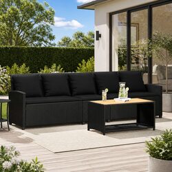Concise 5-Seater Garden Sofa Set with Cushions