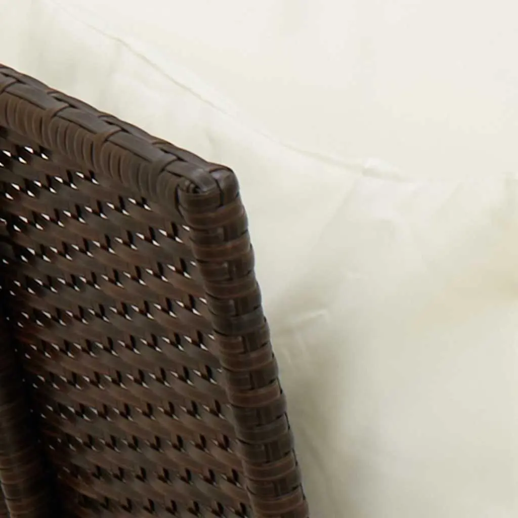 Outdoor Garden Sofa Brown Rattan Modular Seating with Cushions