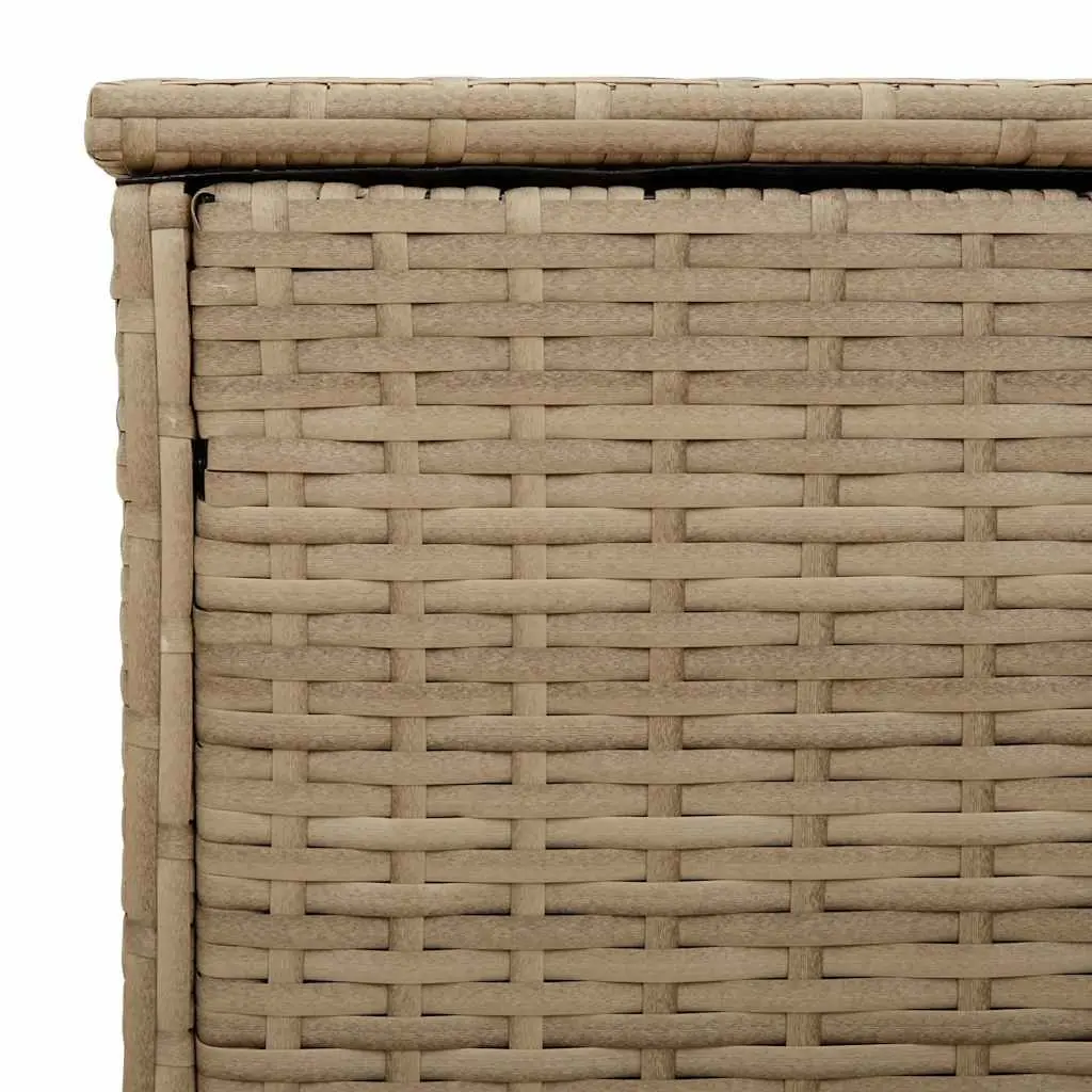Outdoor Storage Box Beige Poly Rattan 100x55x55.5cm Weather Resistant Cushion Organizer