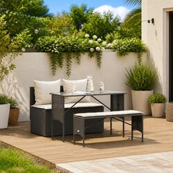 3 Piece Garden Dining Set for Outdoor Use