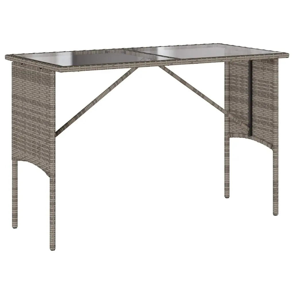 Garden Dining Set 3 Piece Outdoor Furniture Grey with Cushions Patio Table