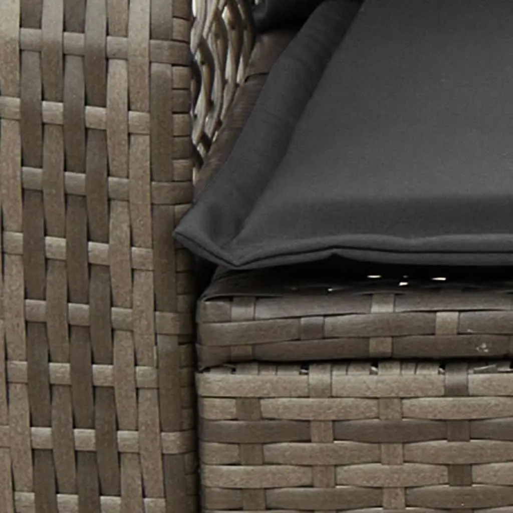Garden Rocking Chair with Cushions Grey Poly Rattan Outdoor Seating Relaxation
