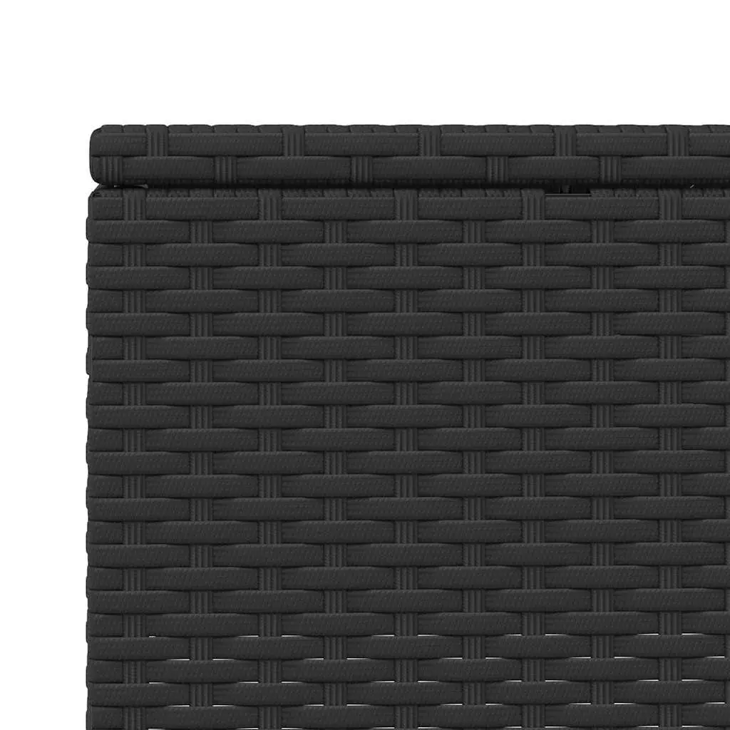 Sun Lounger Black Adjustable Backrest Floating Cushion PE Rattan Outdoor Furniture