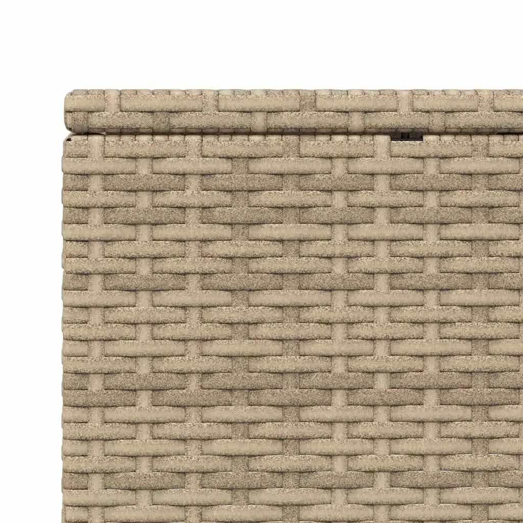 Sun Lounger Beige Adjustable Backrest Outdoor Daybed Poly Rattan