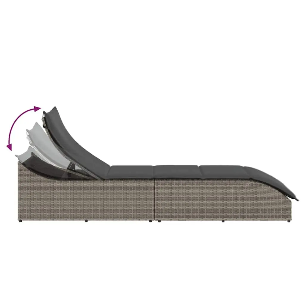 Grey Sun Lounger with Adjustable Options