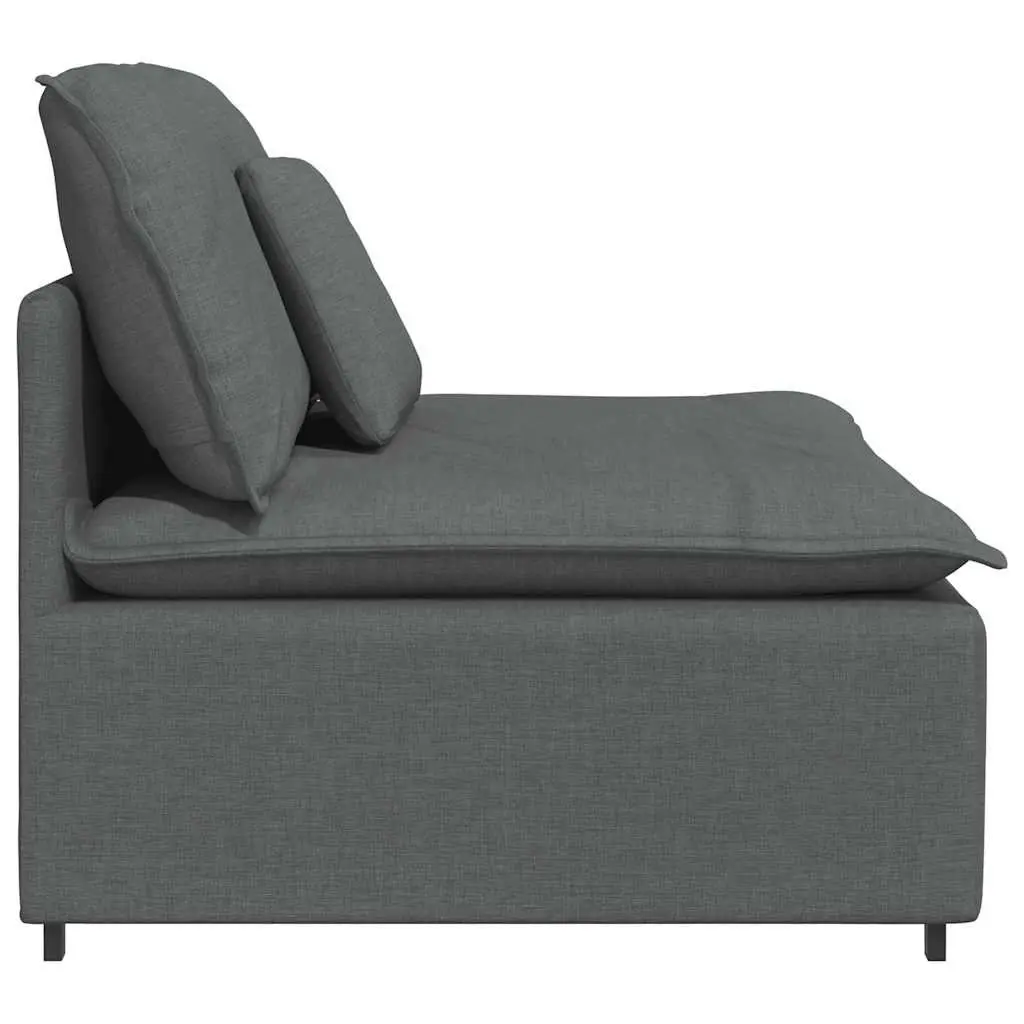 Modular Sofa Centre Module Dark Grey 100cm Textilene Fabric Upholstery with Cushions