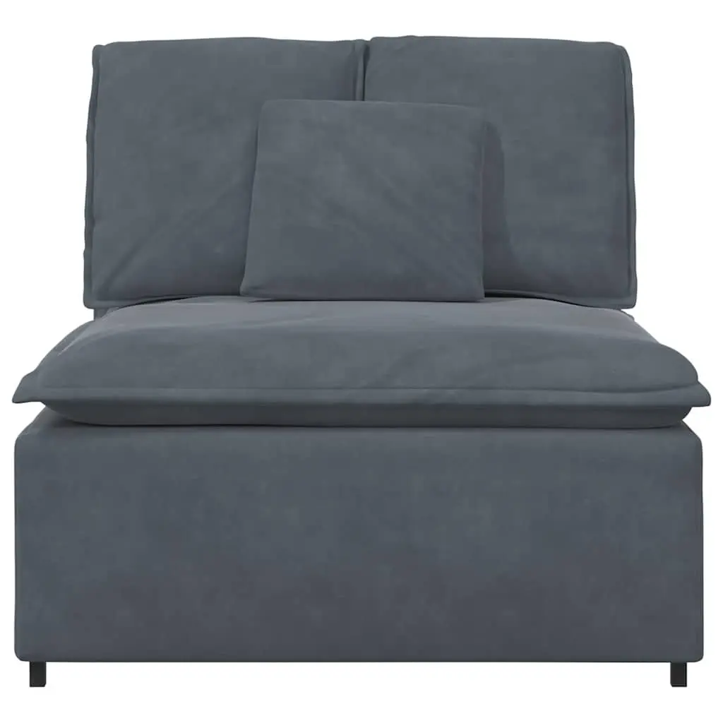 Modular Sofa Centre Module Dark Grey 100cm Velvet Upholstery Foam Filling